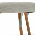lien Varaschin Table ronde en plein air avec des pieds en teck, H 65cm Viadurini