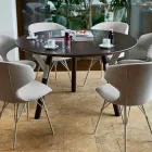 Varaschin Liens Table ronde pour le design moderne intérieur / extérieur, H 65 cm Viadurini