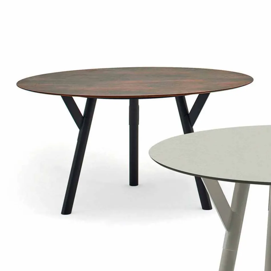 Varaschin Liens Table ronde pour le design moderne intérieur / extérieur, H 65 cm Viadurini