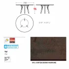 Varaschin liens table de jardin ronde avec pieds en teck, H 75cm Viadurini