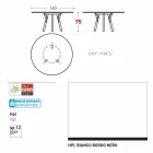 Varaschin liens table de jardin ronde avec pieds en teck, H 75cm Viadurini