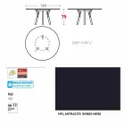 Varaschin liens table de jardin ronde avec pieds en teck, H 75cm Viadurini