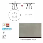 Varaschin liens table de jardin ronde avec pieds en teck, H 75cm Viadurini