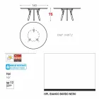 Varaschin Liens Table ronde de jardin design moderne, H 75 cm Viadurini