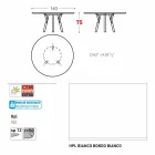 Varaschin Liens Table ronde de jardin design moderne, H 75 cm Viadurini