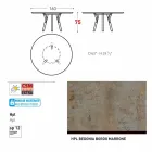 Varaschin Liens Table ronde de jardin design moderne, H 75 cm Viadurini