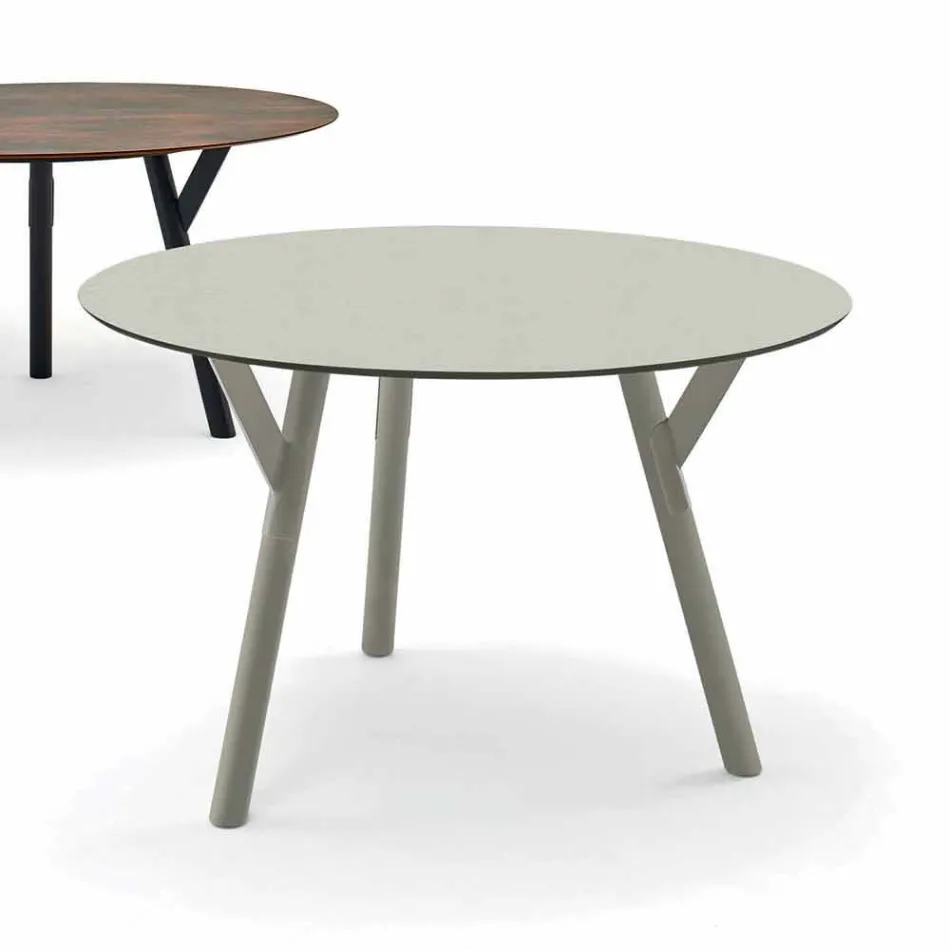 Varaschin Liens Table ronde de jardin design moderne, H 75 cm Viadurini