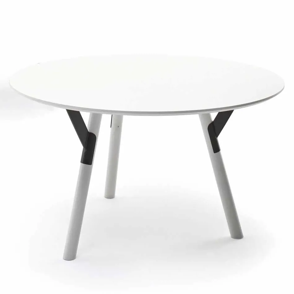 Varaschin Liens Table ronde de jardin design moderne, H 75 cm Viadurini