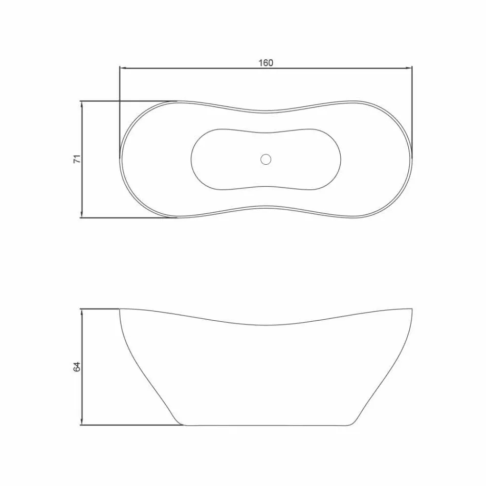 Baignoire design moderne autoportante made in Italy Ragusa Viadurini