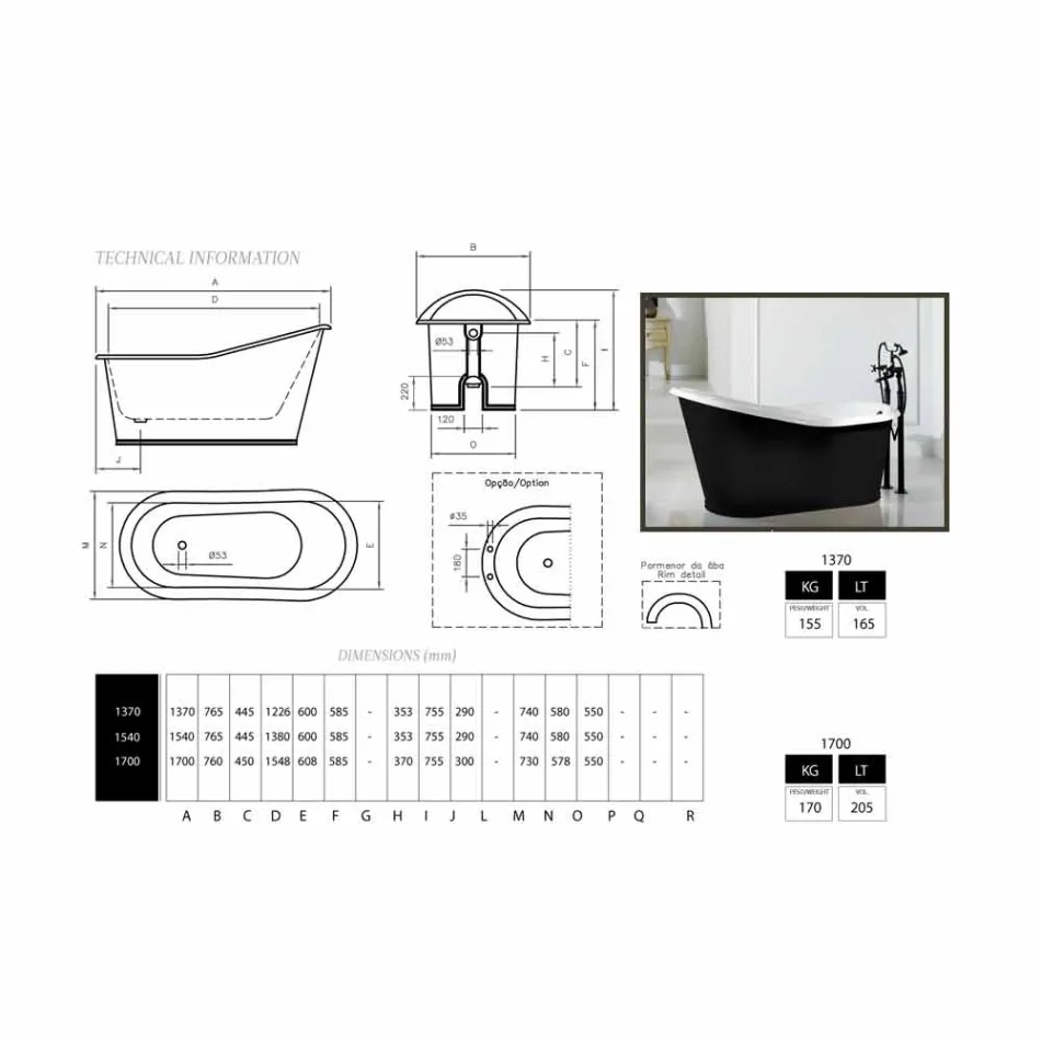 conception de bain autoportant fonte fer peint Vieux Viadurini