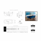 Baignoire fonte autoportante fer peint avec les pieds Diane Viadurini