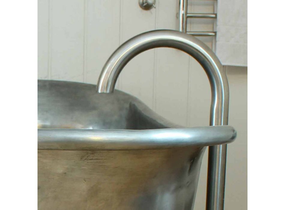 Baignoire autoportante bain de cuivre fini en nickel Julia Viadurini