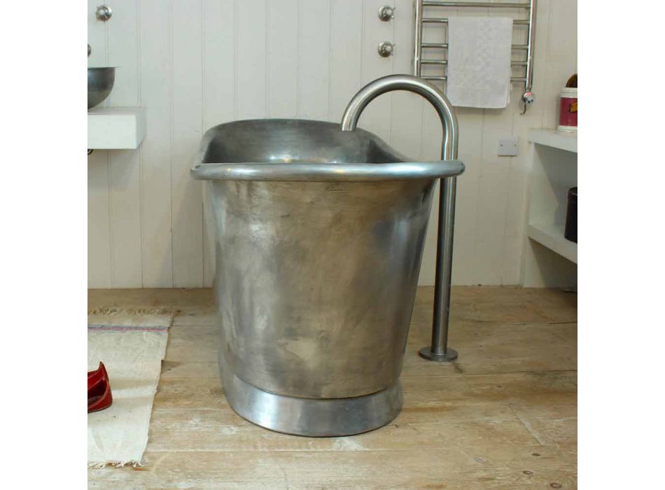 Baignoire autoportante bain de cuivre fini en nickel Julia Viadurini