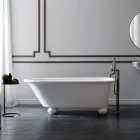 Baignoire Solid Surface Blanc Mat avec Pieds - Degrés Viadurini