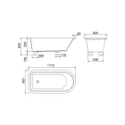 Baignoire Solid Surface Blanc Mat avec Pieds - Degrés Viadurini