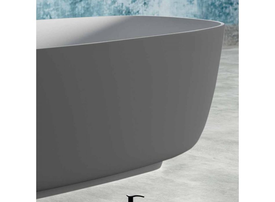 Baignoire sur pied grise bicolore, surface unie - Canossa Viadurini