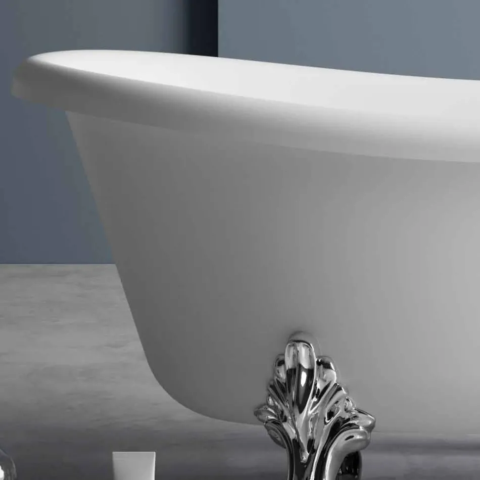 Baignoire À Poser, Design Victorien En Solid Surface - Rain Viadurini
