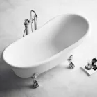 Baignoire À Poser, Design Victorien En Solid Surface - Rain Viadurini