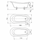 Baignoire À Poser, Design Victorien En Solid Surface - Rain Viadurini