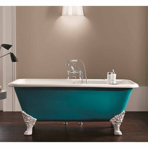baignoire en fonte freestanding de design avec pieds decores