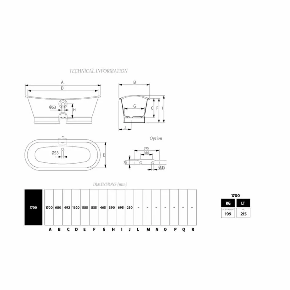 Autoportante baignoire avec feuille de cuivre en fonte de revêtement extérieur basse Viadurini