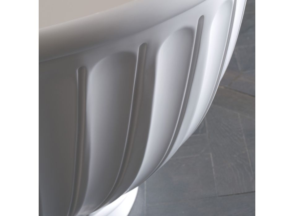 Baignoire Solid Surface avec extérieur blanc mat Made in Italy - Ross Viadurini