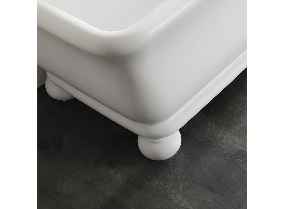 Baignoire Rectangulaire Solid Surface avec Soft Corners Made in Italy - Fulvio Viadurini