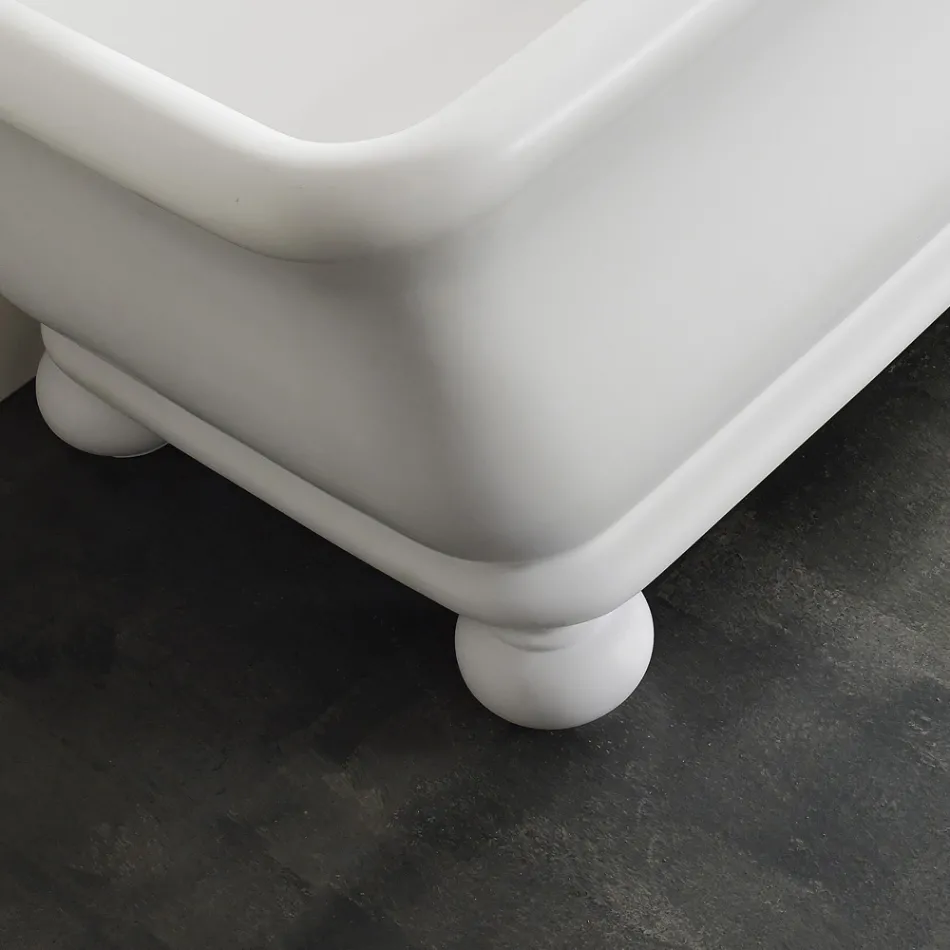 Baignoire Rectangulaire Solid Surface avec Soft Corners Made in Italy - Fulvio Viadurini