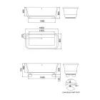 Baignoire Rectangulaire Solid Surface avec Soft Corners Made in Italy - Fulvio Viadurini