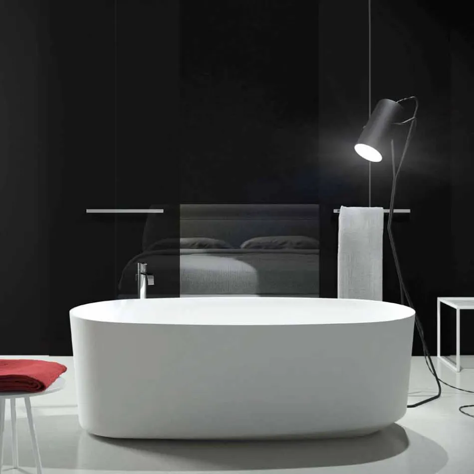 Baignoire design monobloc sur pied produite en Italie, Dongo Viadurini