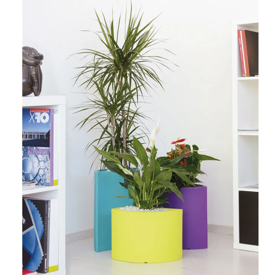 Vases modulaires en polyéthylène coloré Made in Italy 3 pièces - Flowes Viadurini