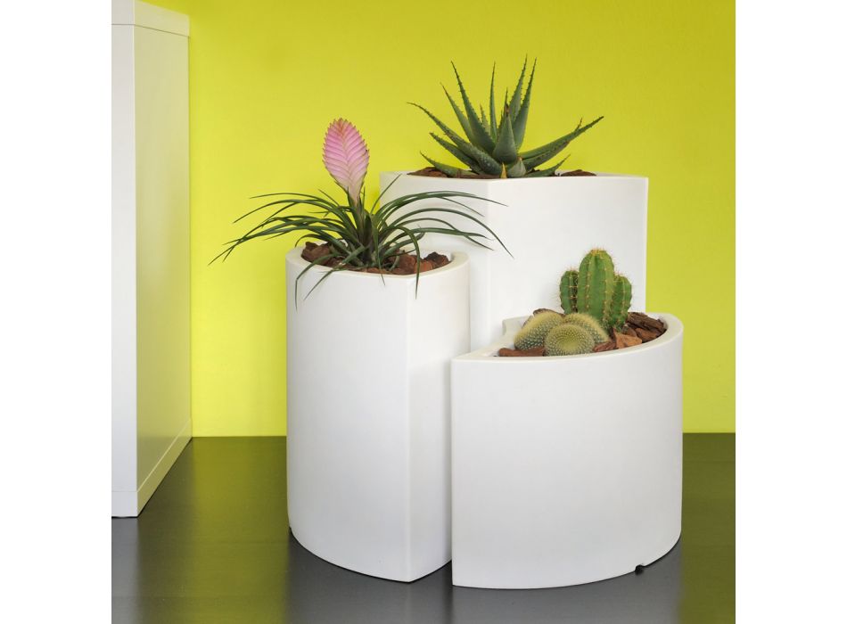 Vases modulaires en polyéthylène coloré Made in Italy 3 pièces - Flowes Viadurini