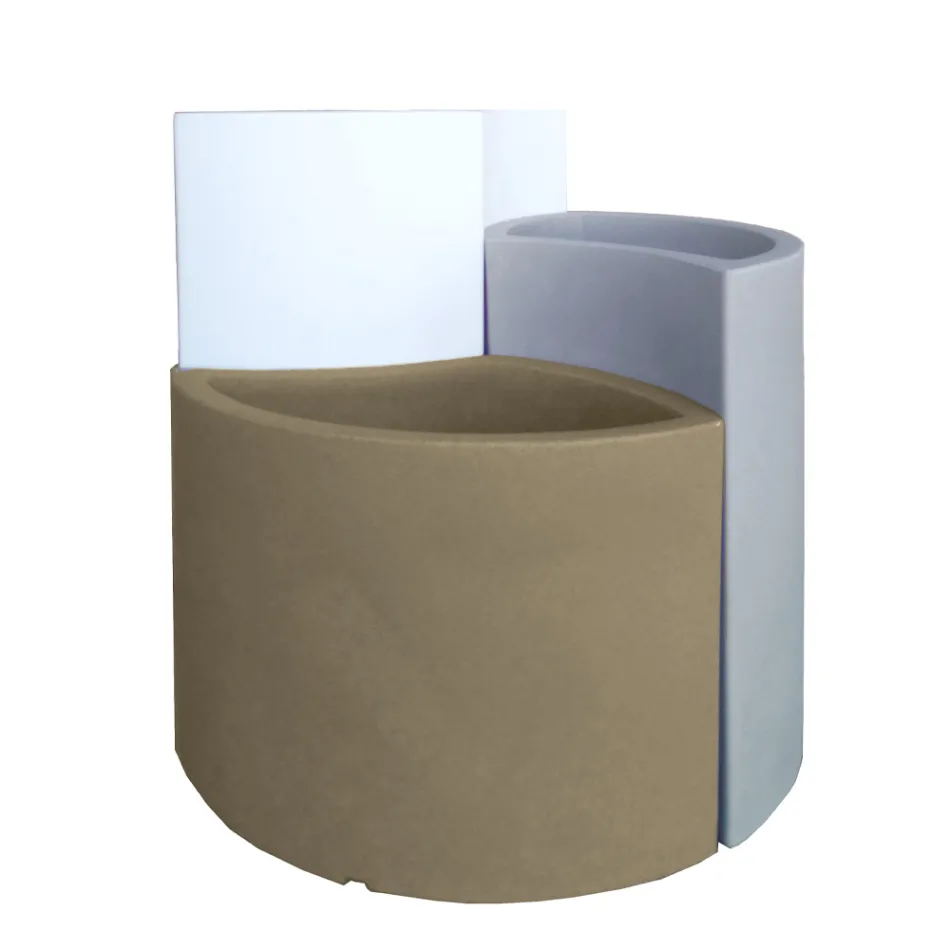 Vases modulaires en polyéthylène coloré Made in Italy 3 pièces - Flowes Viadurini