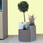 Vases modulaires en polyéthylène coloré Made in Italy 3 pièces - Flowes Viadurini