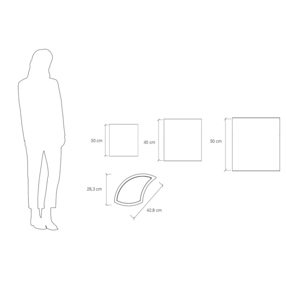 Vases modulaires en polyéthylène coloré Made in Italy 3 pièces - Flowes Viadurini