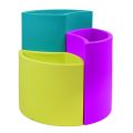 Vases modulaires en polyéthylène coloré Made in Italy 3 pièces - Flowes
