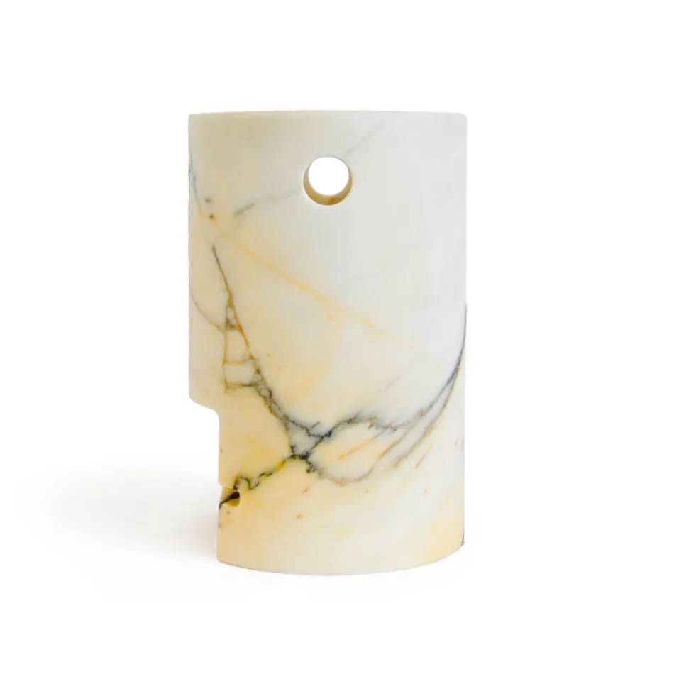 Vase en forme de visage en marbre satiné fabriqué en Italie - Asahi Viadurini