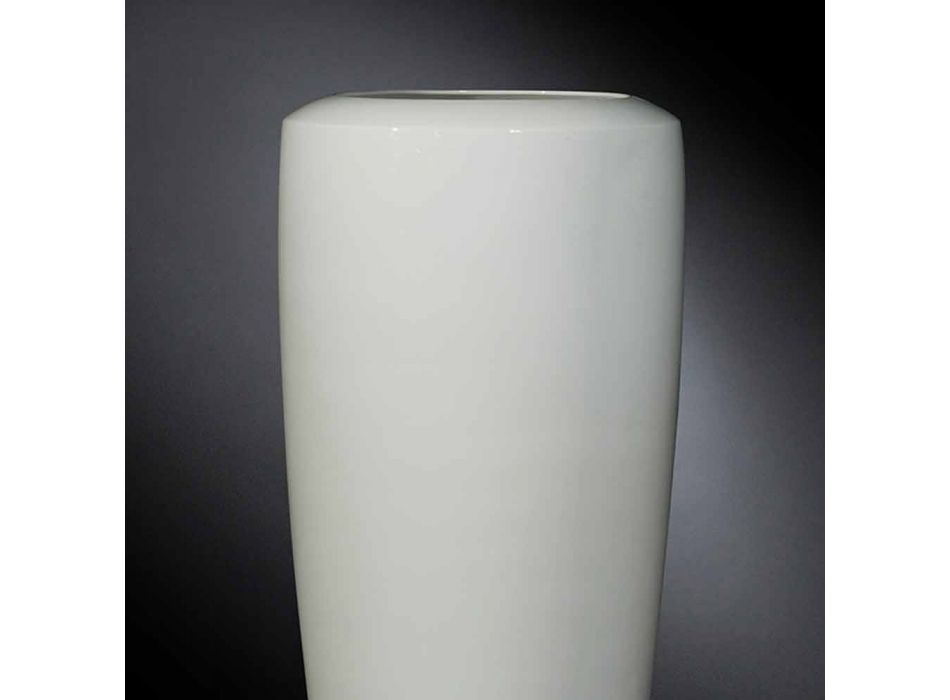 Grand Vase Artisan en Céramique Blanc Mat Fabriqué en Italie - Capuano Viadurini