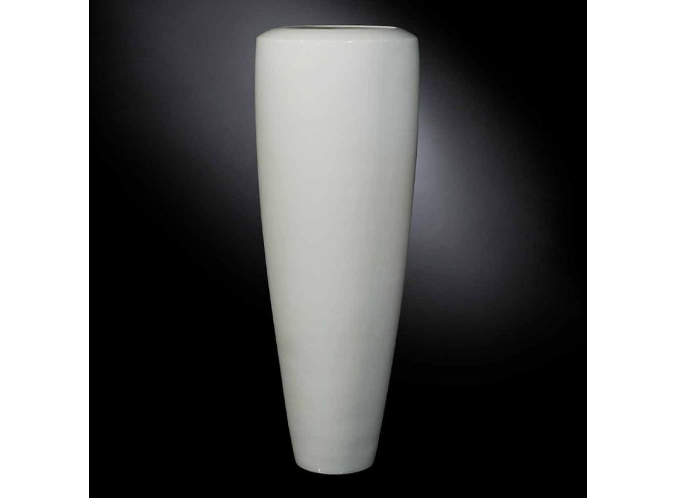 Grand Vase Artisan en Céramique Blanc Mat Fabriqué en Italie - Capuano Viadurini