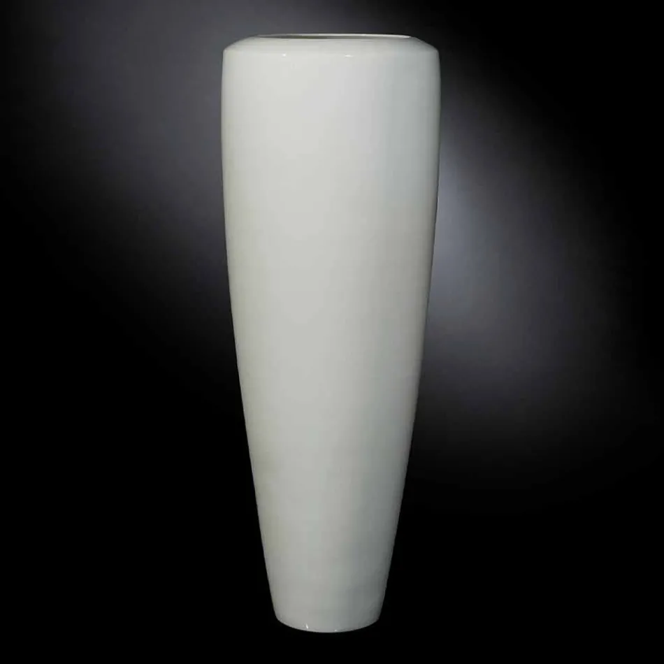 Grand Vase Artisan en Céramique Blanc Mat Fabriqué en Italie - Capuano Viadurini