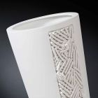 Grand Vase d'Intérieur en Céramique Blanche avec Décoration Made in Italy - Calisto Viadurini