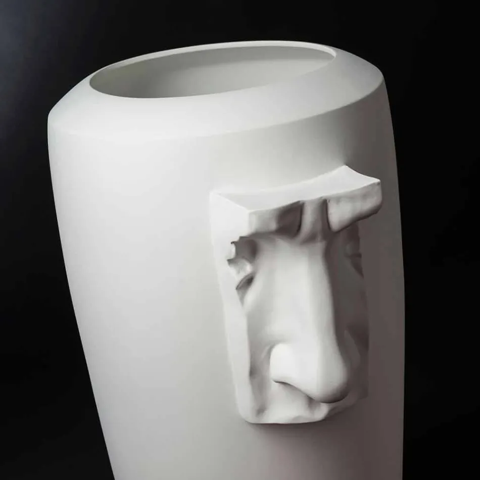 Grand vase d'intérieur en céramique blanche fait à la main en Italie - Capuano Viadurini
