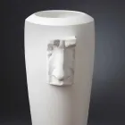 Grand vase d'intérieur en céramique blanche fait à la main en Italie - Capuano Viadurini