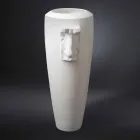 Grand vase d'intérieur en céramique blanche fait à la main en Italie - Capuano Viadurini
