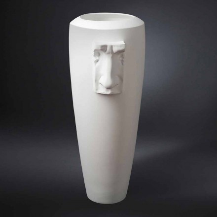 Grand vase d'intérieur en céramique blanche fait à la main en Italie - Capuano Viadurini