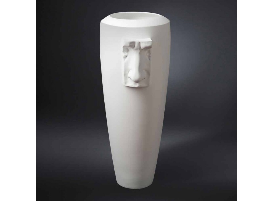 Grand vase d'intérieur en céramique blanche fait à la main en Italie - Capuano Viadurini