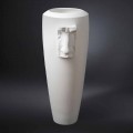 Grand vase d'intérieur en céramique blanche fait à la main en Italie - Capuano