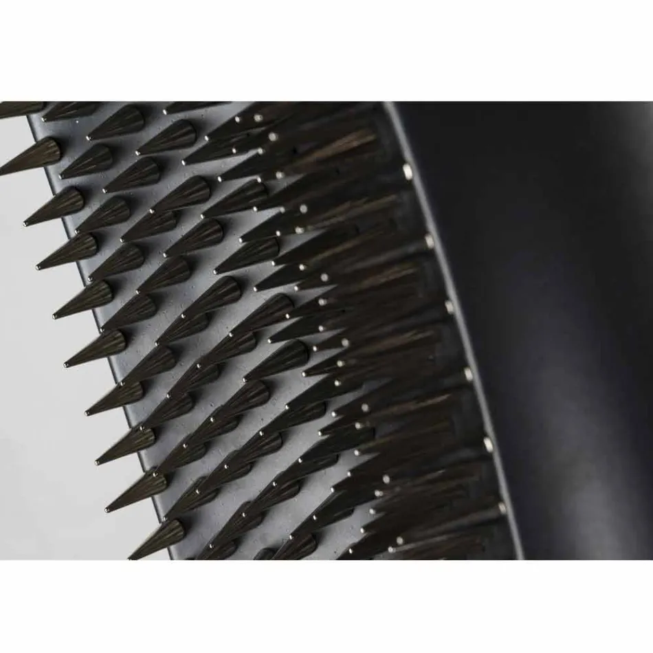 Grand Vase d'Intérieur en Céramique Noir Mat et Acier Fabriqué en Italie - Jesolo Viadurini