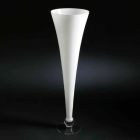 Grand vase d'intérieur en verre blanc et transparent fabriqué en Italie - Clodino Viadurini
