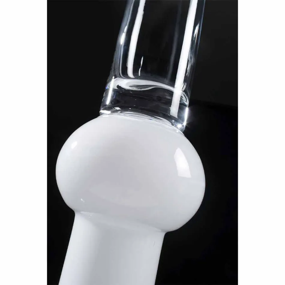 Grand Vase d'Intérieur en Verre Transparent et Blanc Fabriqué en Italie - Ludovico Viadurini